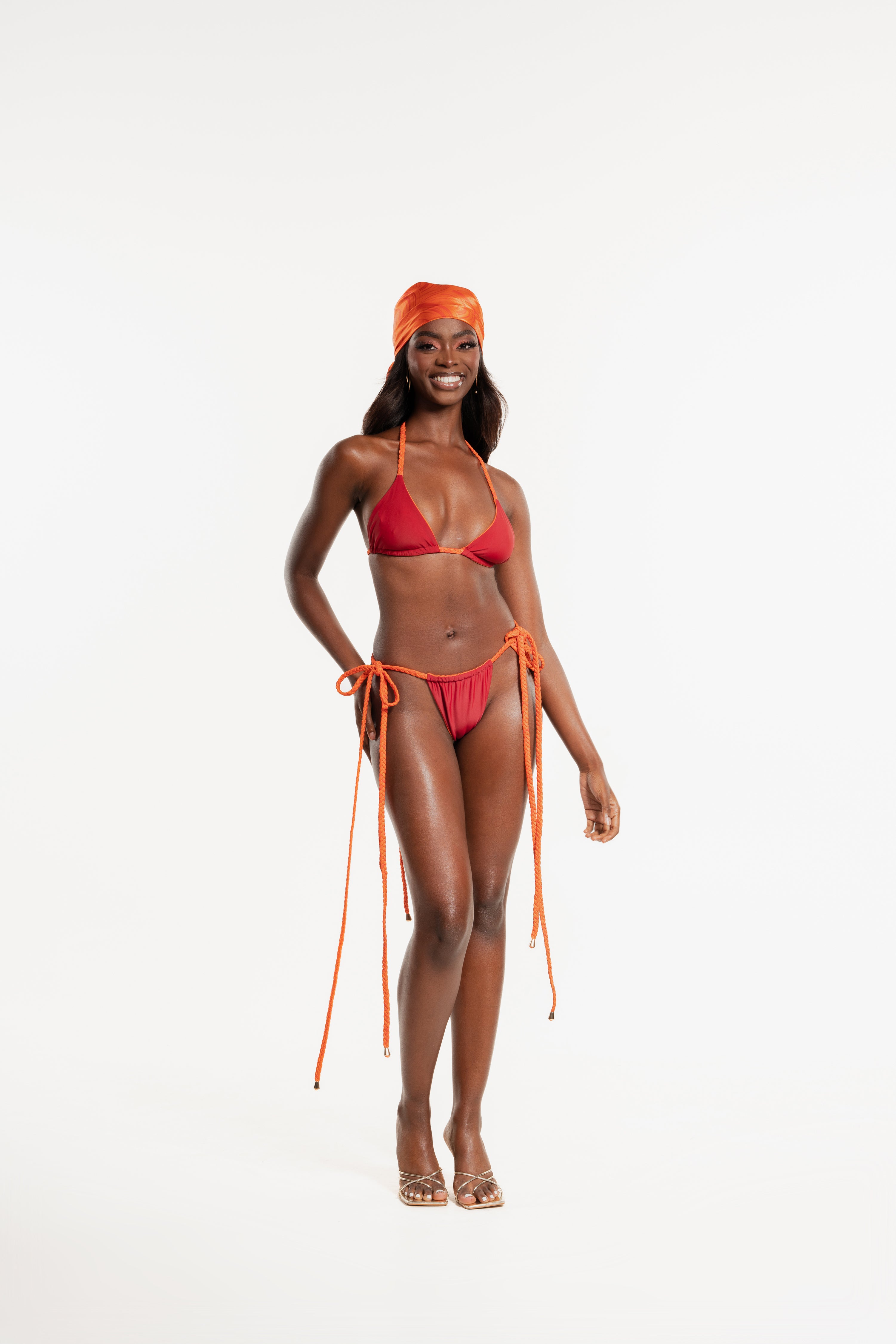 IZA ORANGE Reversible Bikini Top