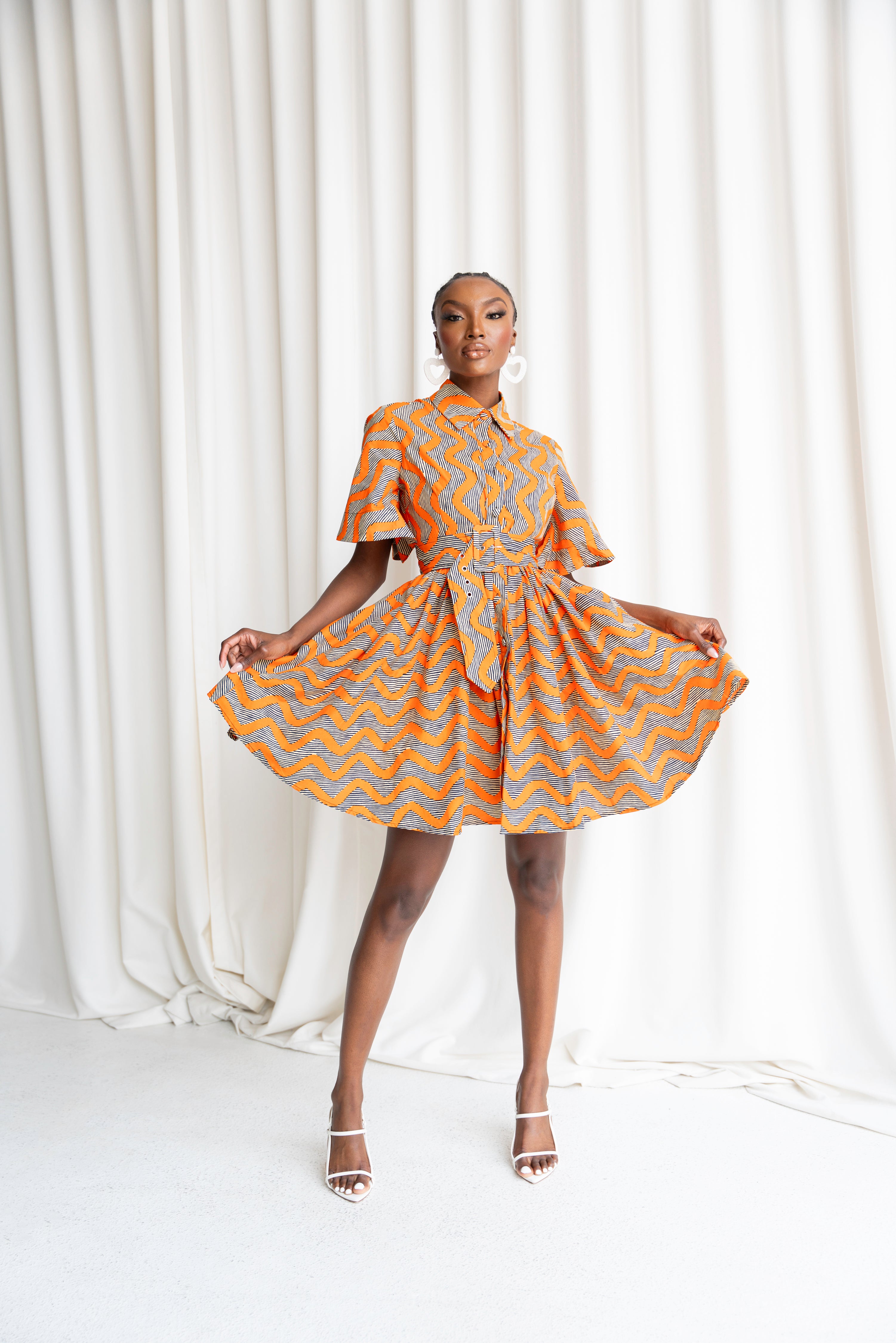 GOZIE African Print Shirt Mini Dress