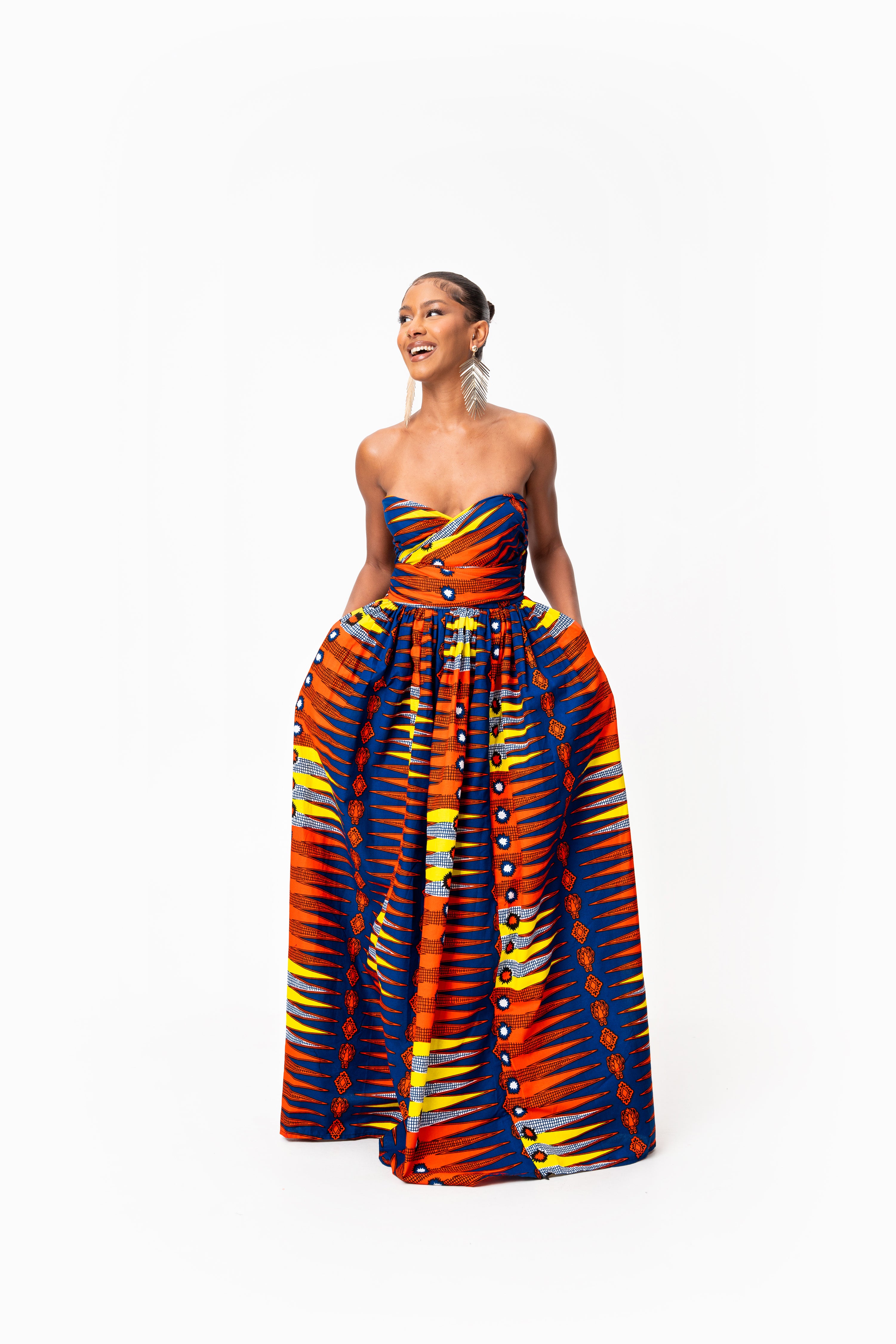 RONKE African print Maxi Infinity dress