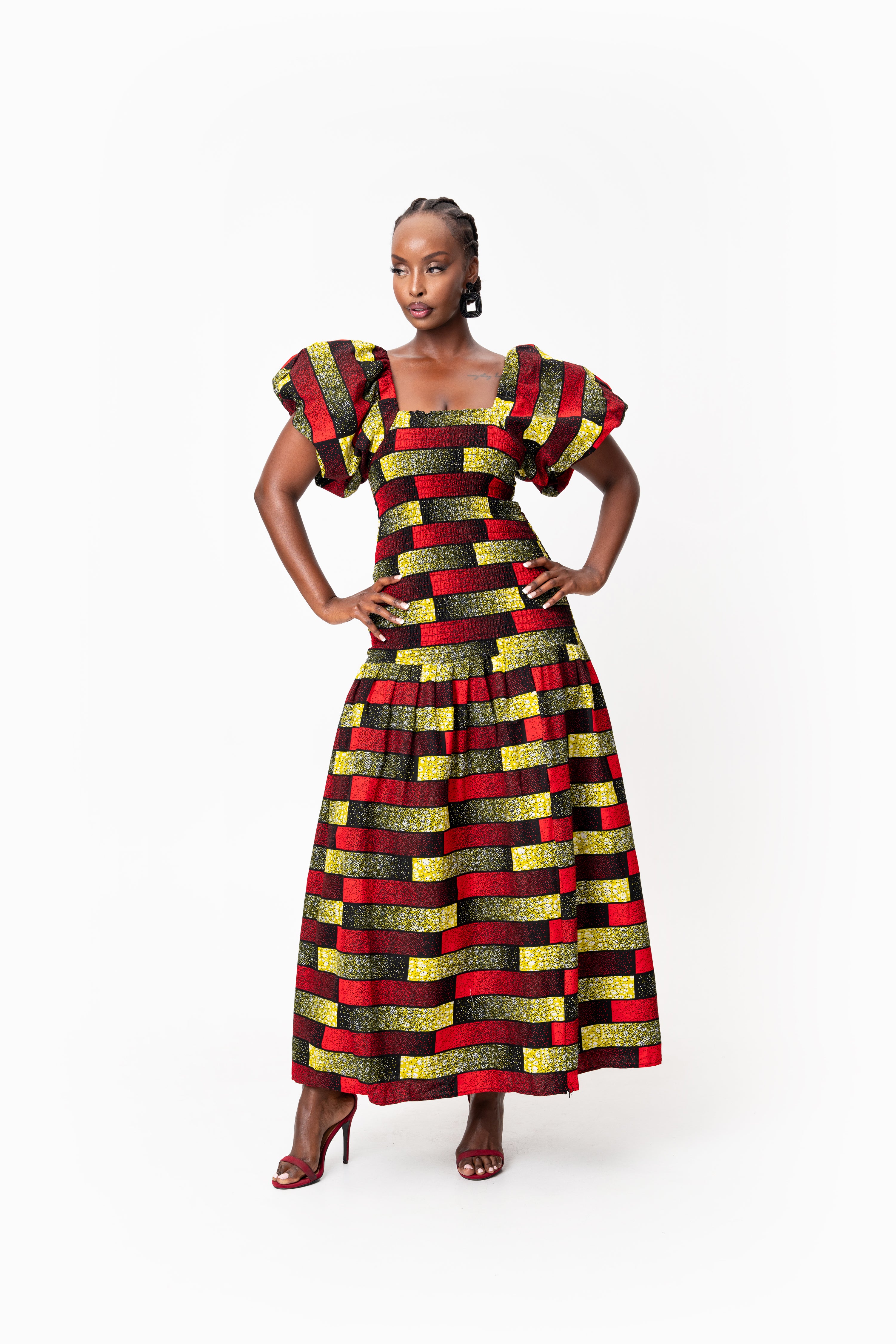 NAYA African print smocked body maxi dress