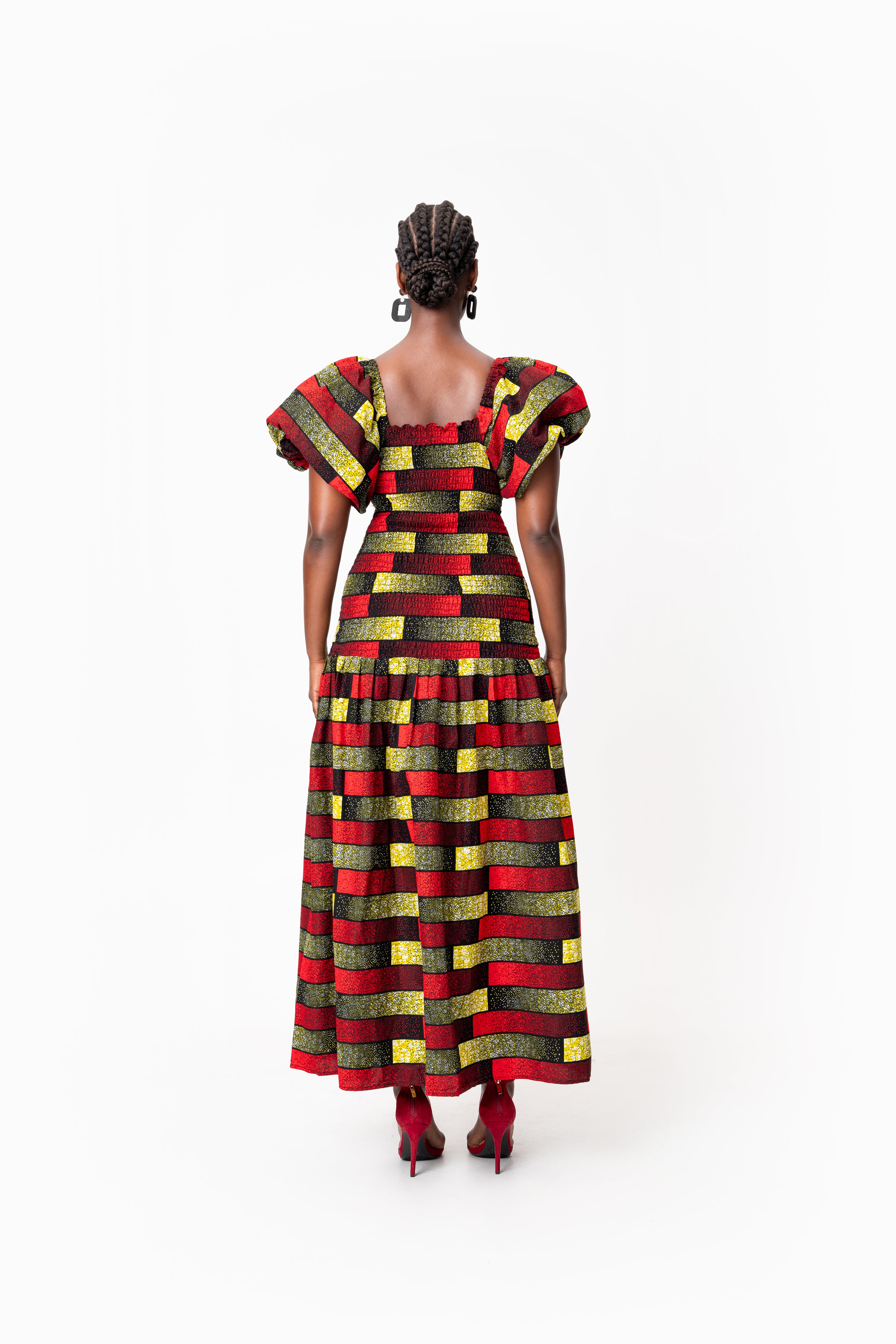 NAYA African print smocked body maxi dress