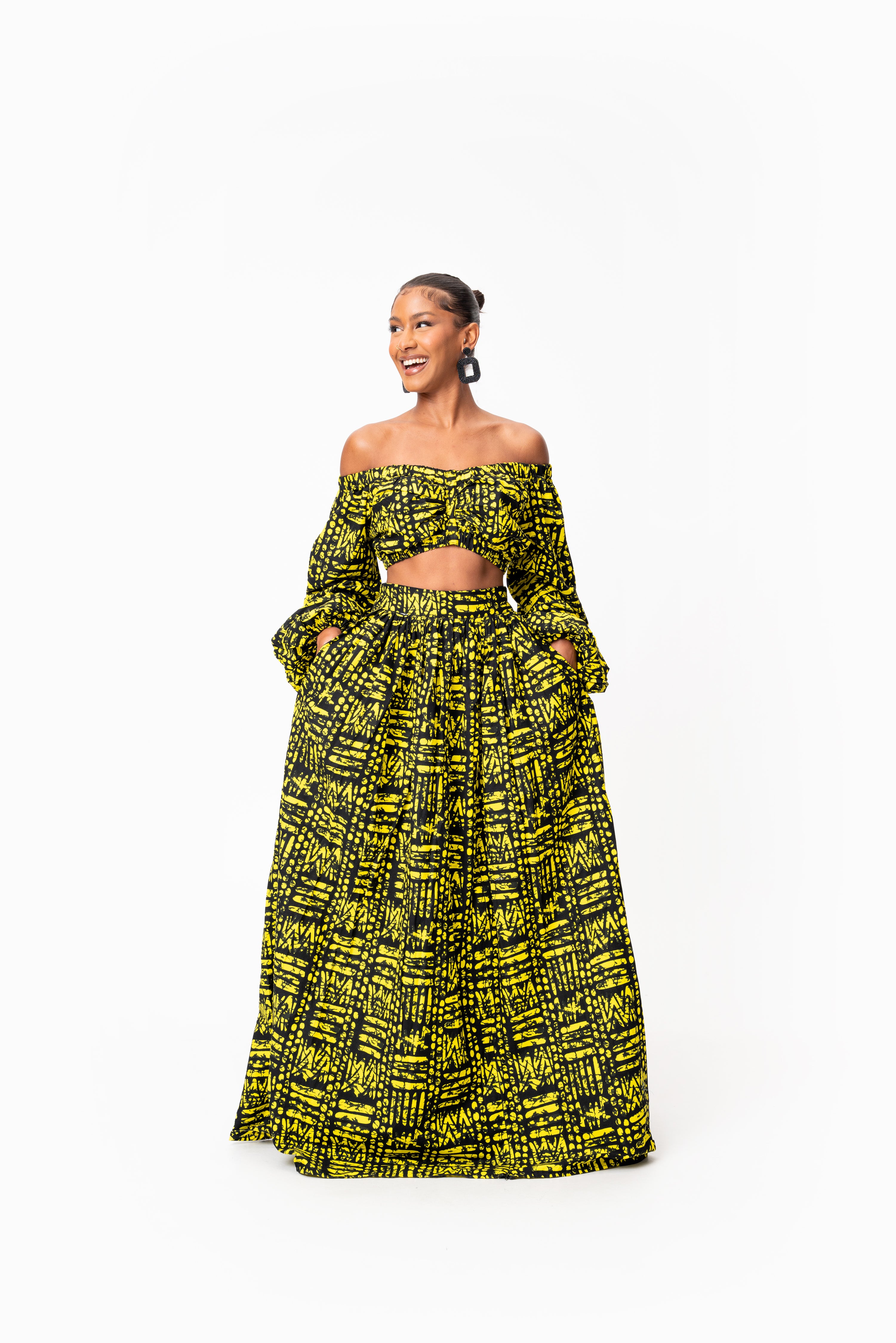 CHIMA African Print Maxi Skirt