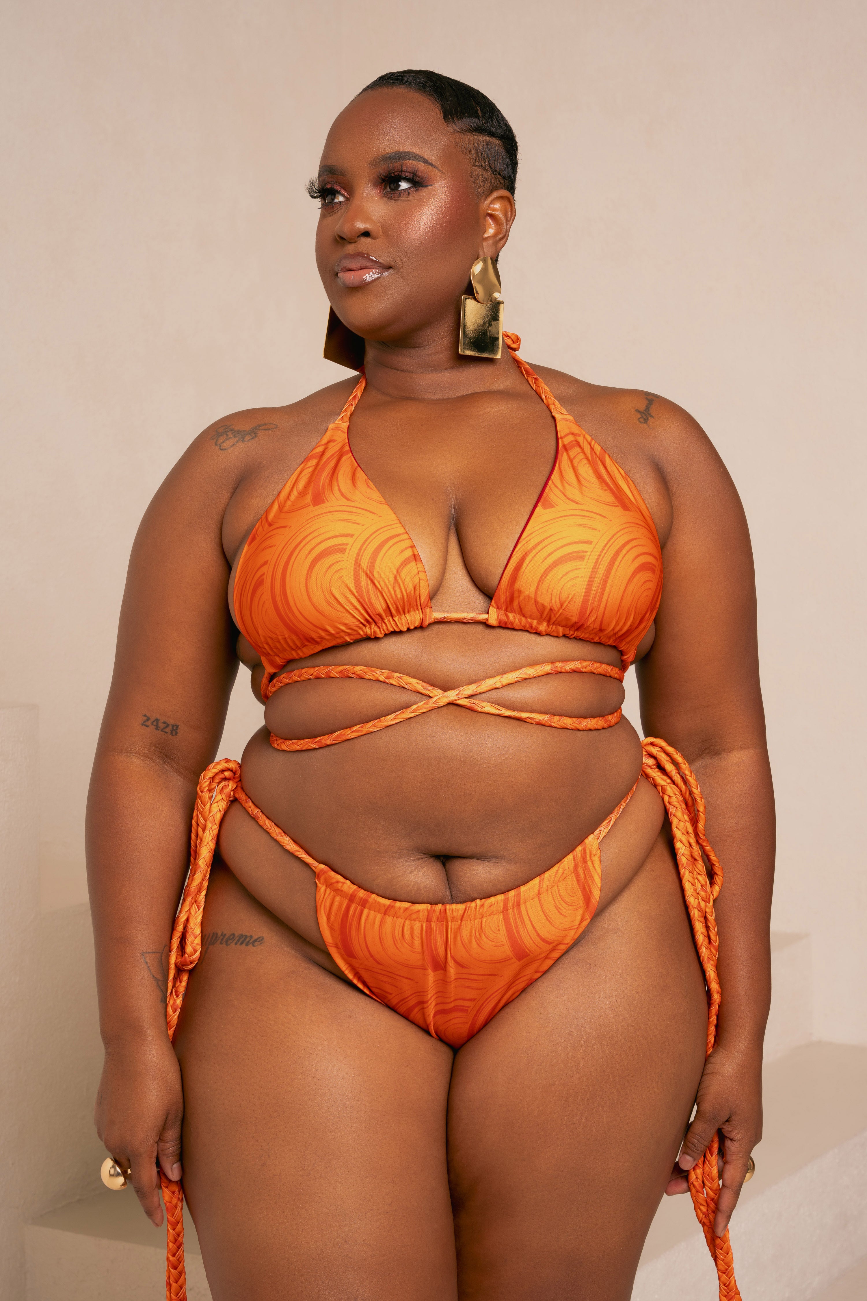 IZA ORANGE Reversible Bikini Bottom