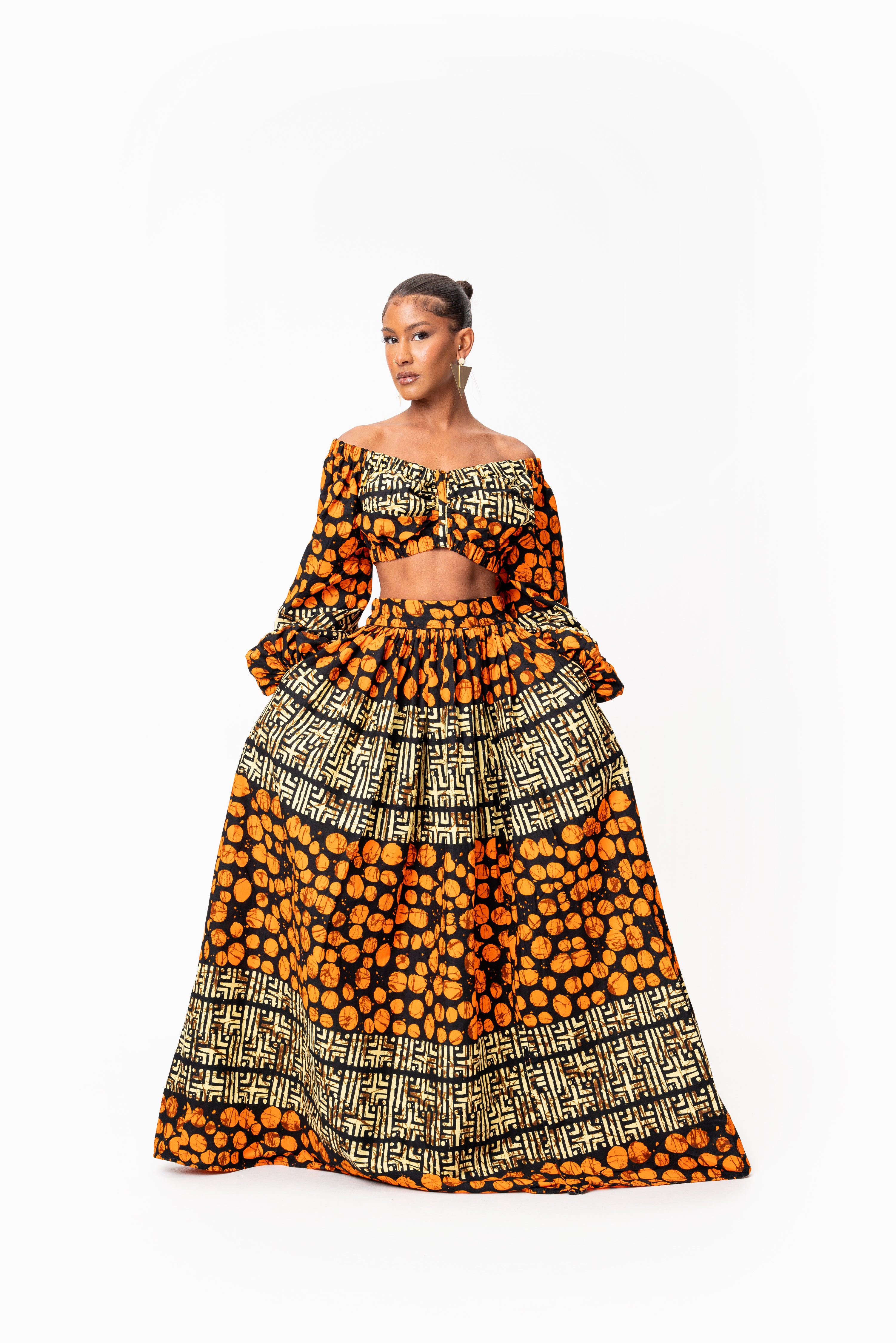 HANI African Print Maxi Skirt