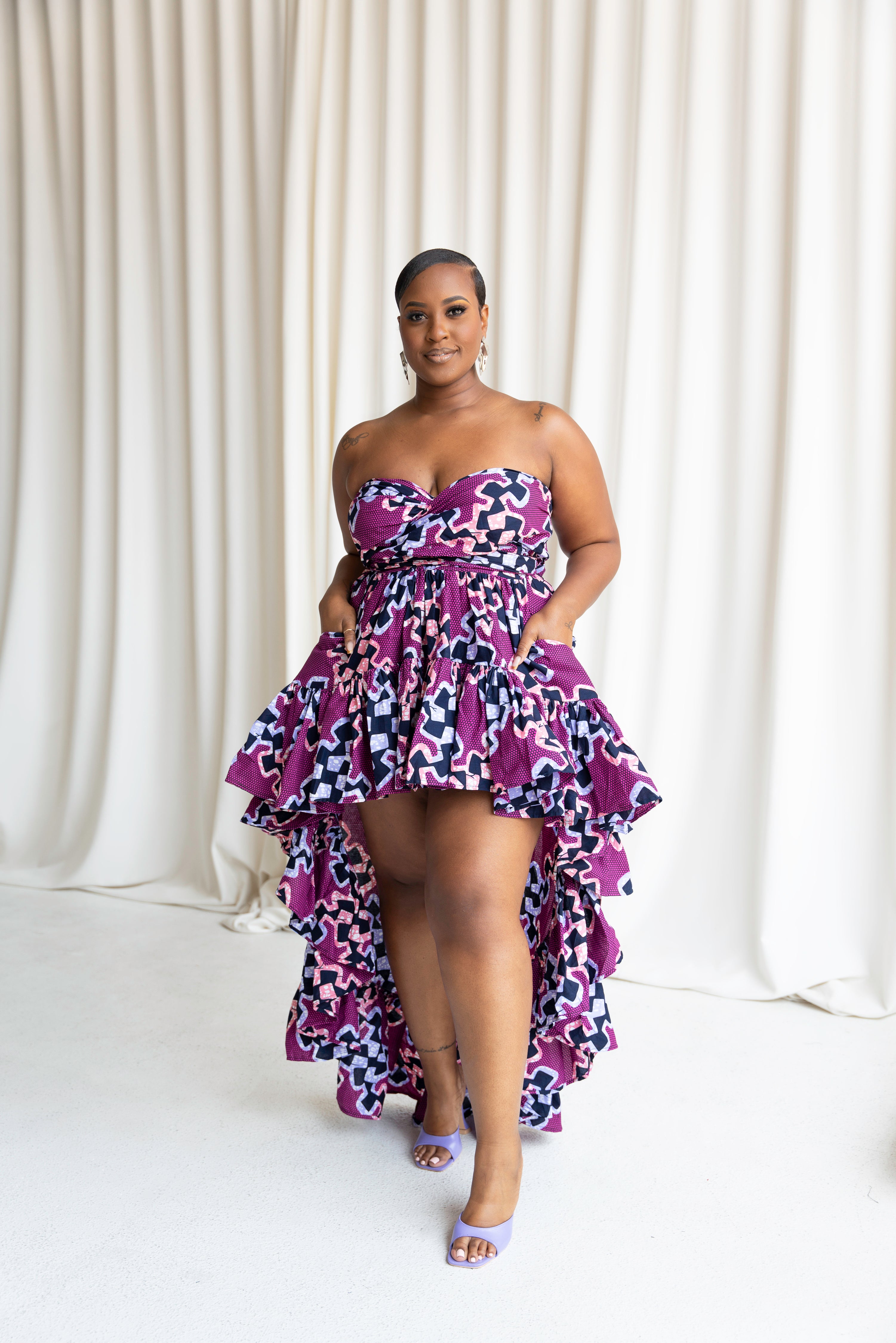 KENE African Print Hi-low Infinity Dress