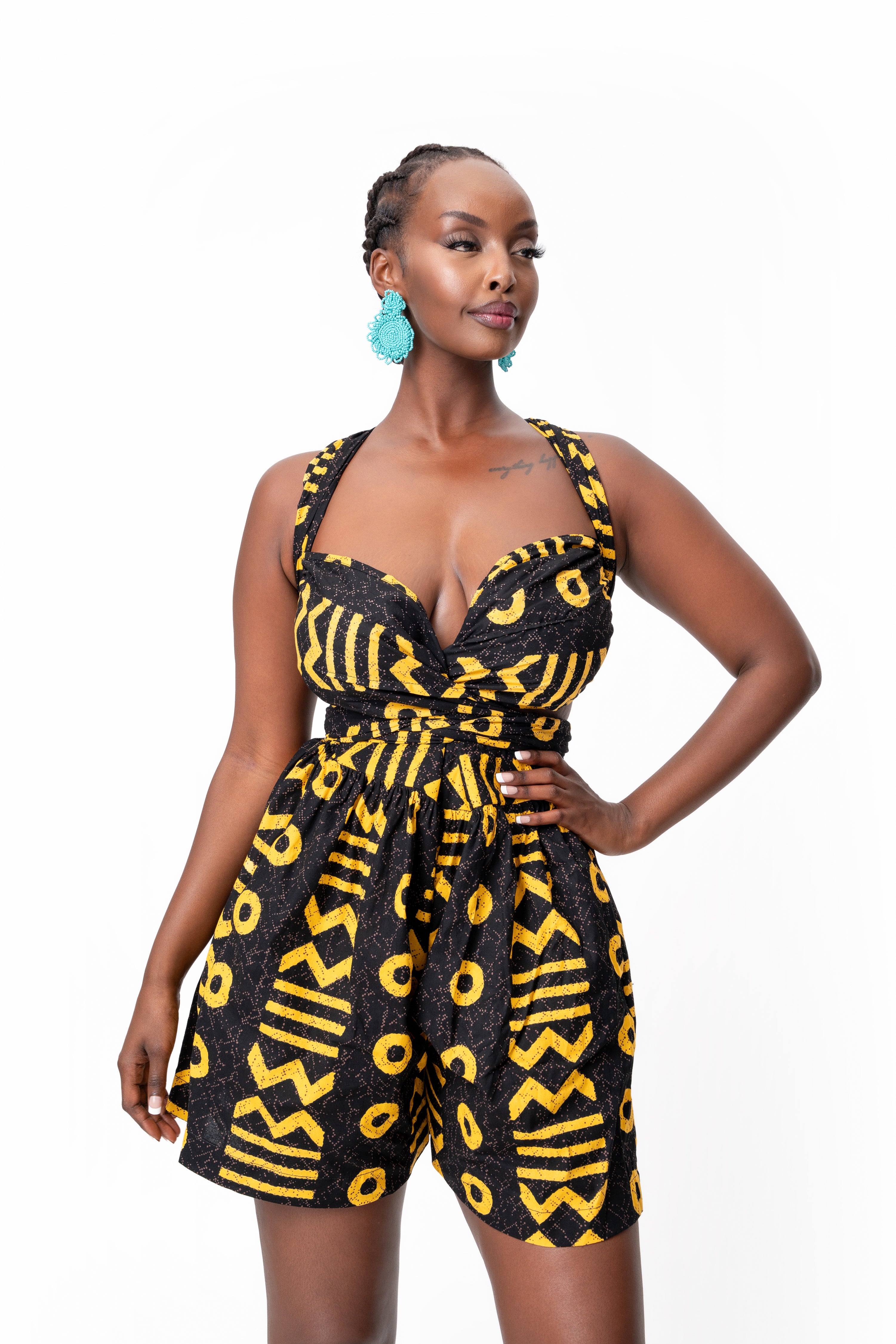 MAKENA African Print Infinity Romper