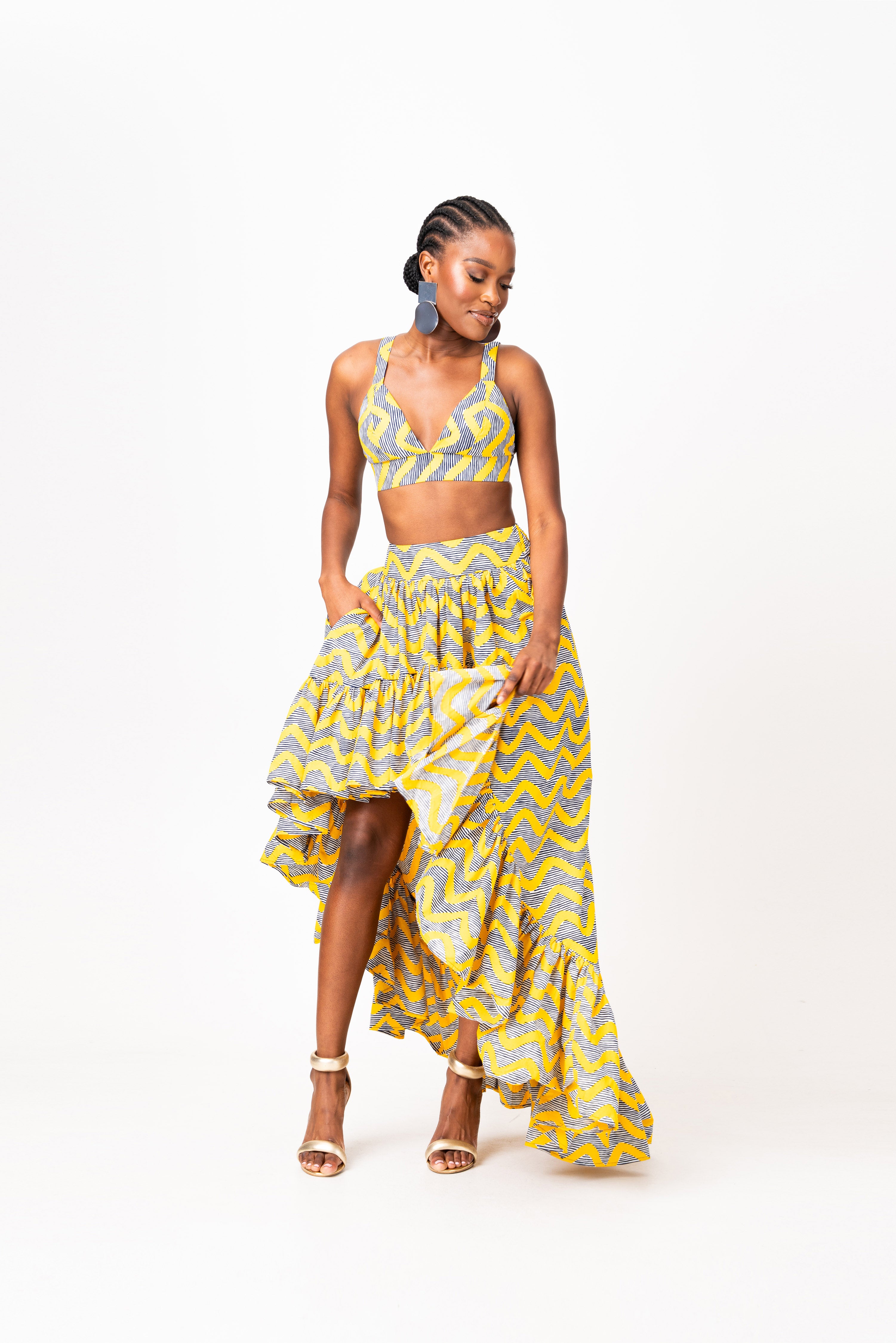 LILY African Print Hi-low Skirt