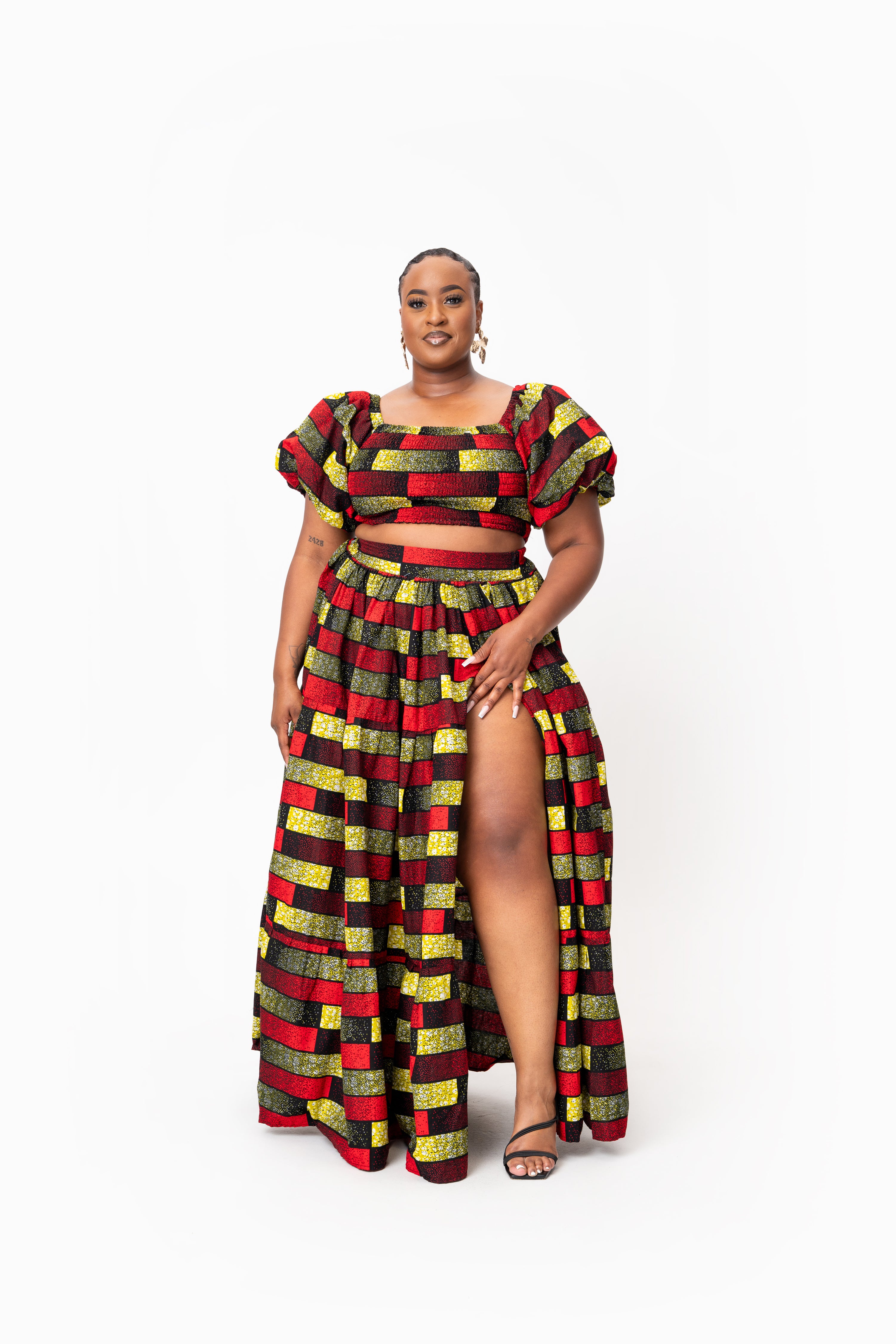 NAYA Tiered African Print Maxi Skirt