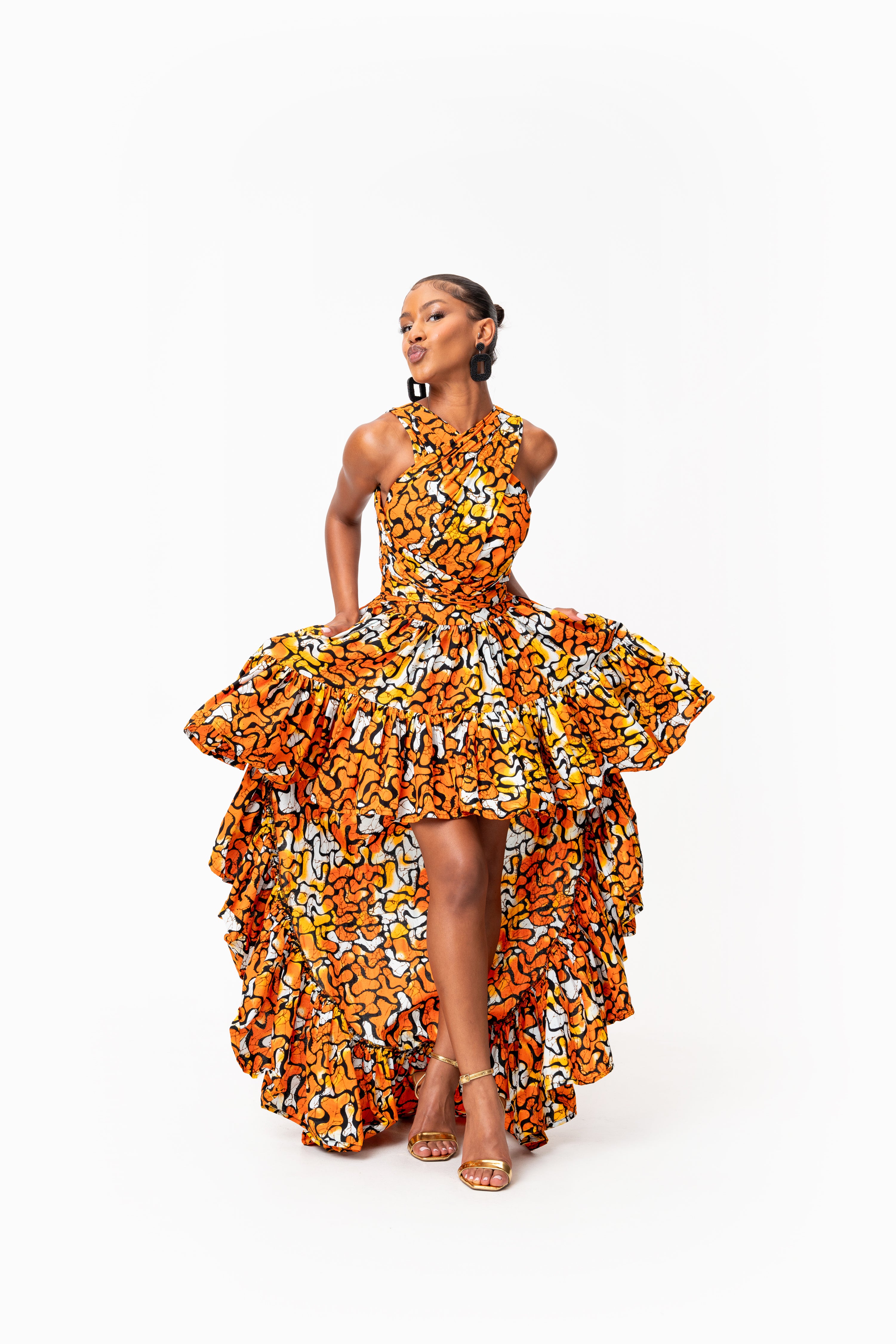 OTTI African Print Hi-low Infinity Dress