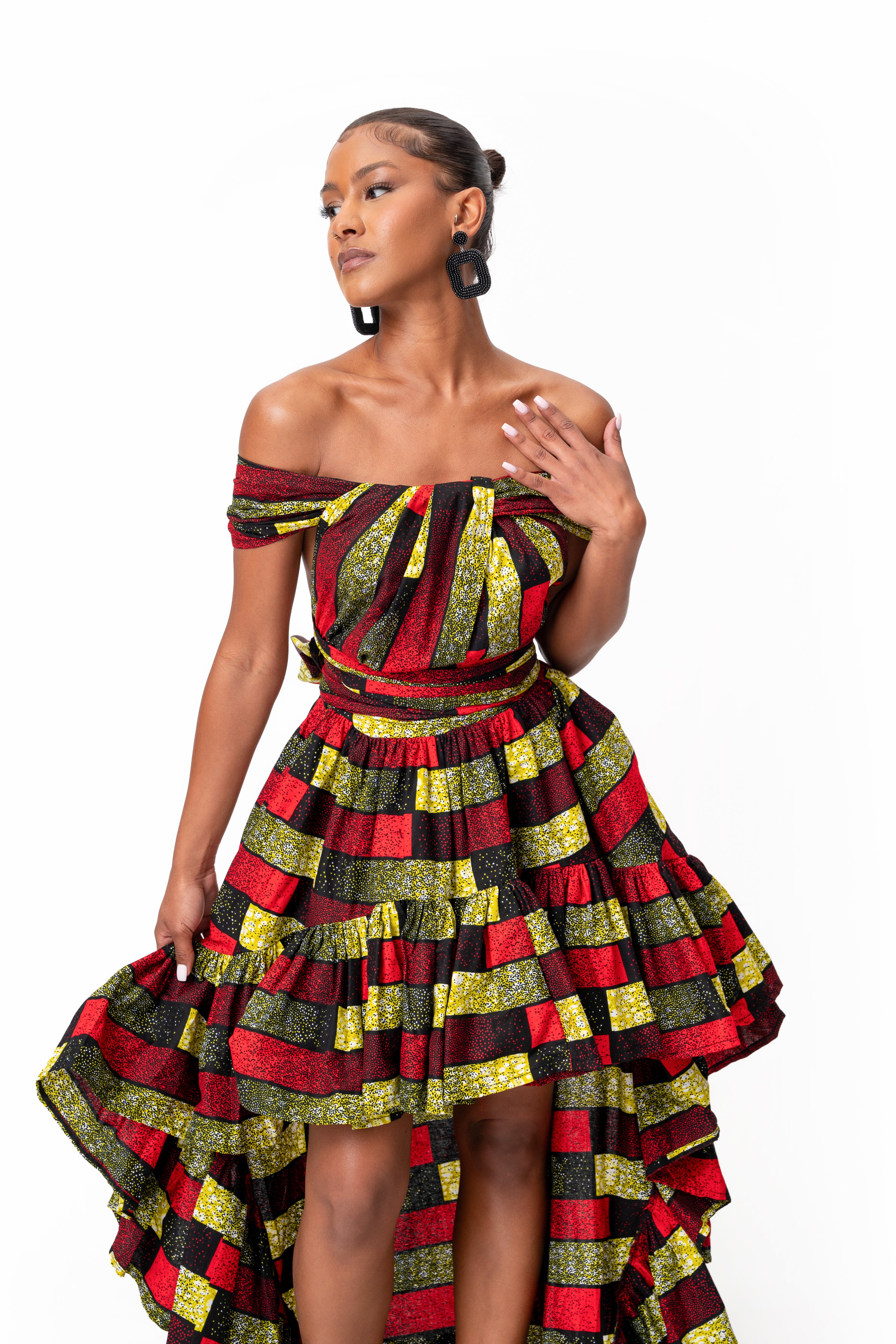 NAYA African Print Hi-low Infinity Dress