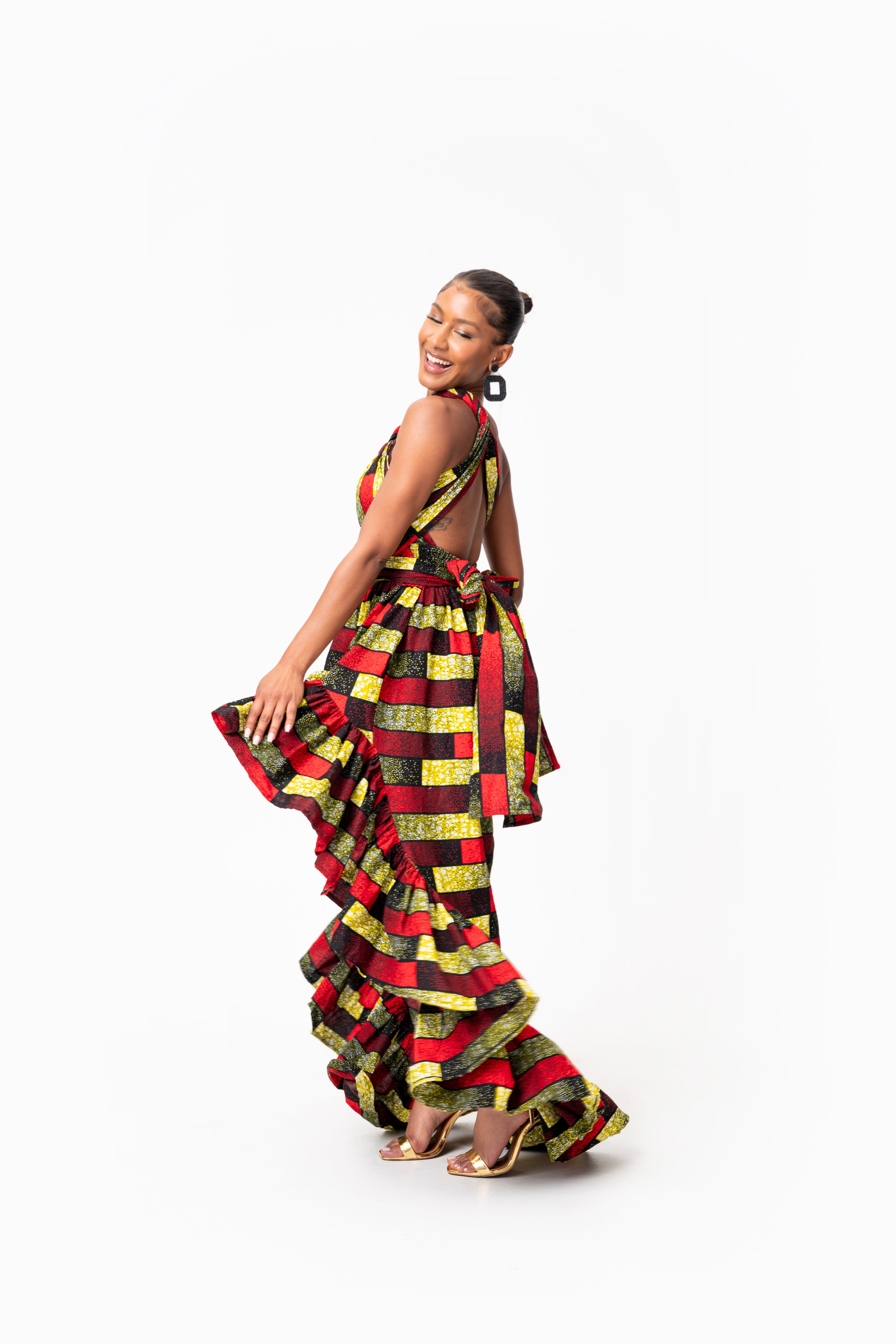 NAYA African Print Hi-low Infinity Dress