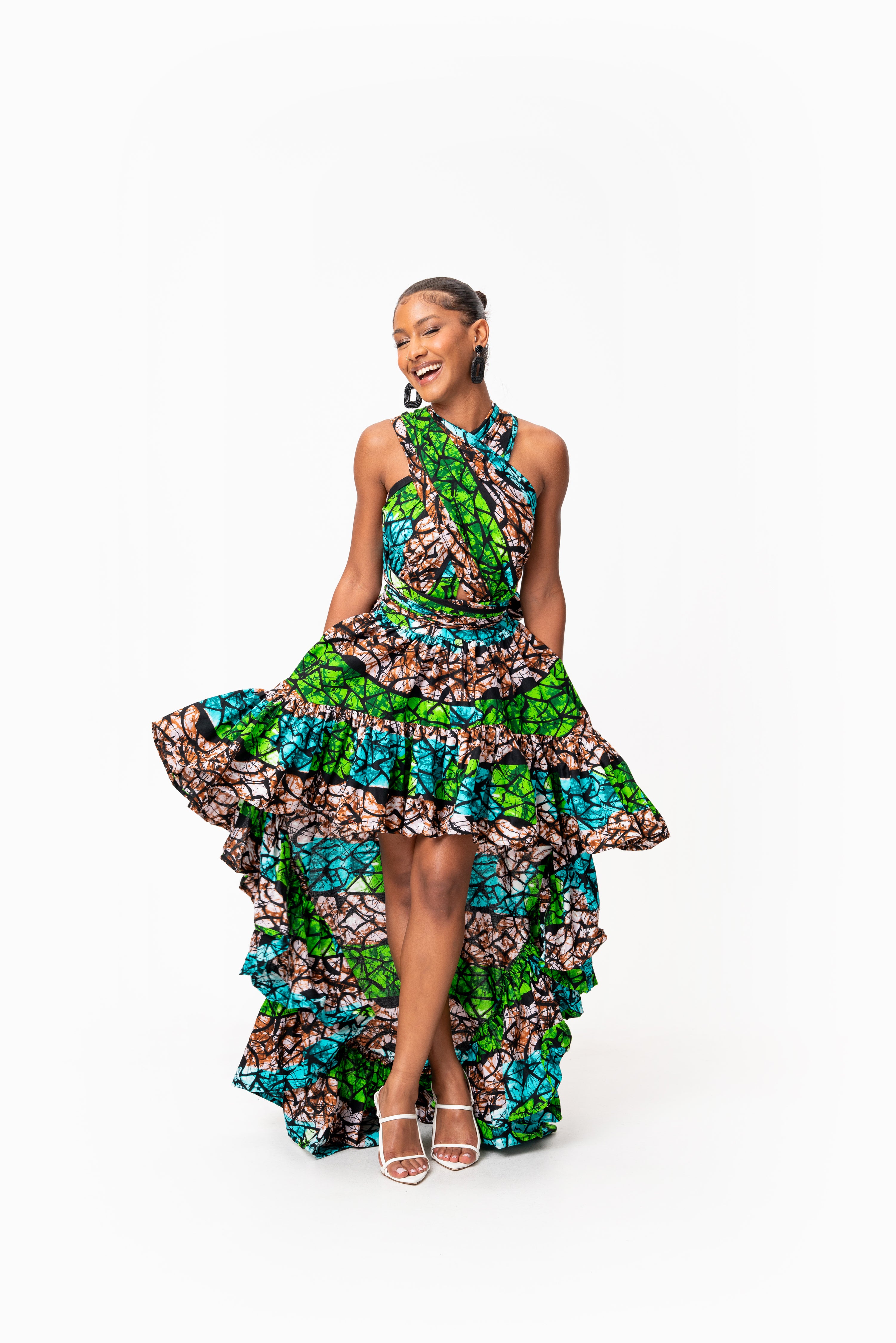 ADA African Print Hi-low Infinity Dress