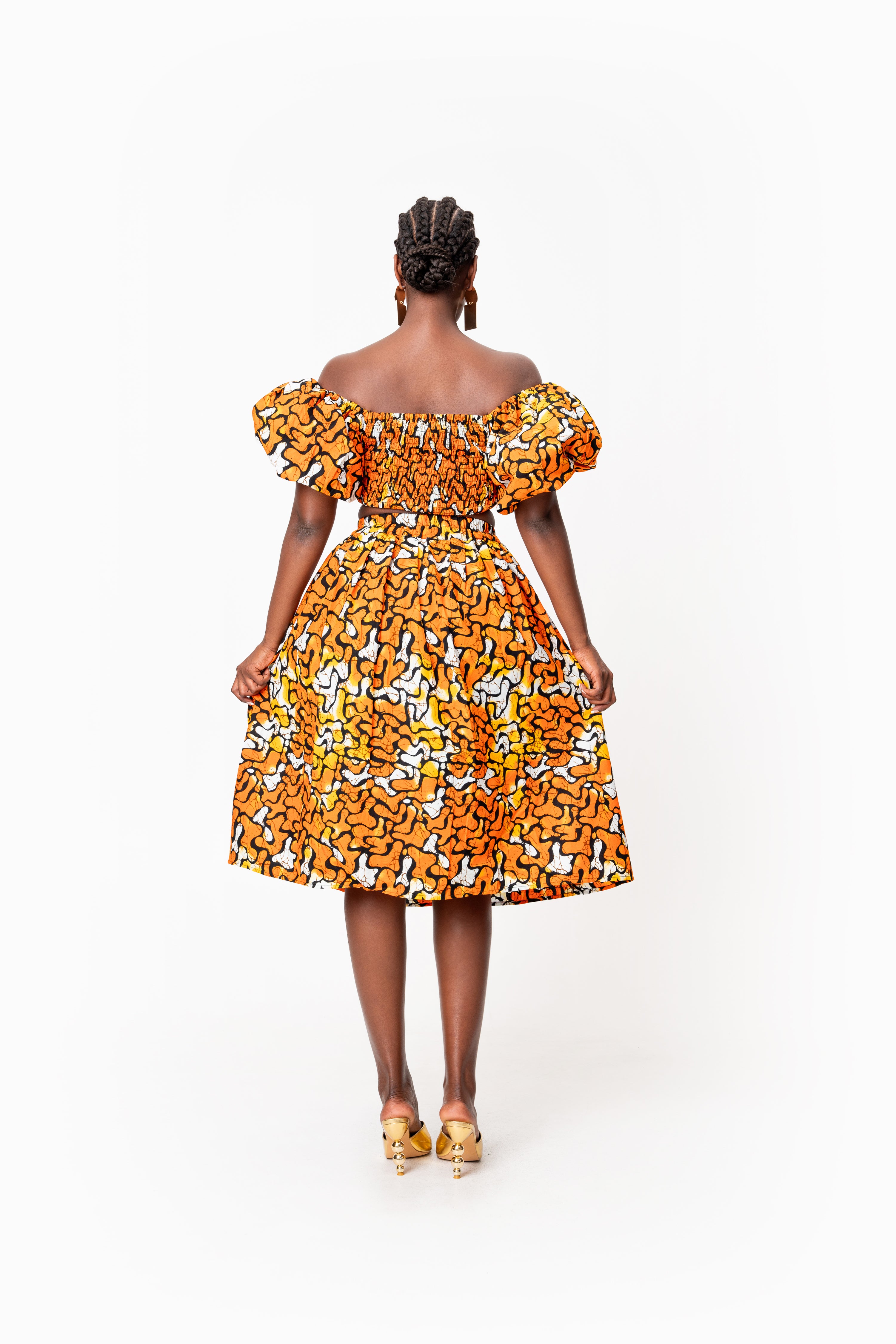 OTTI African Print Midi Skirt