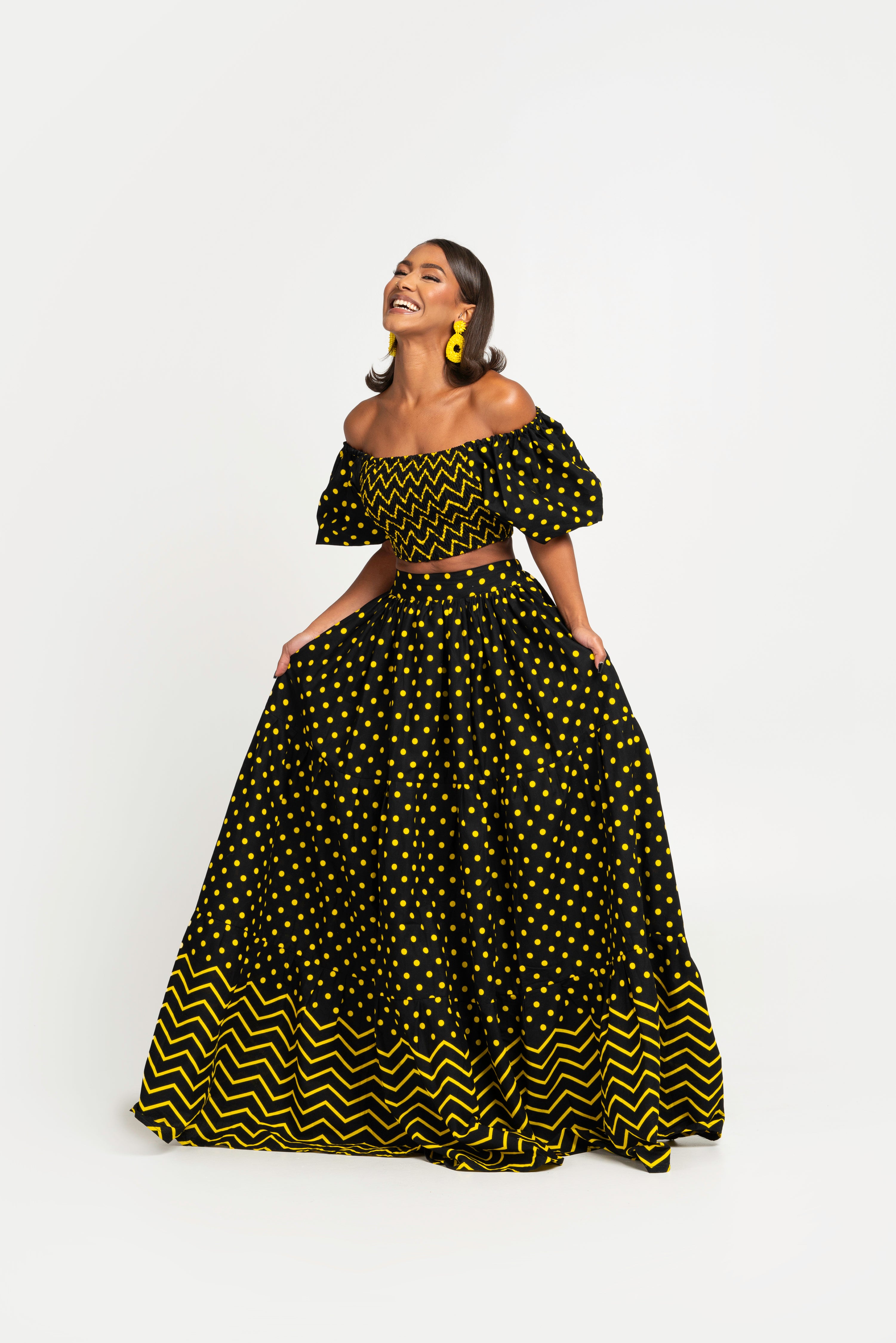 OGE Tiered African Print Maxi Skirt
